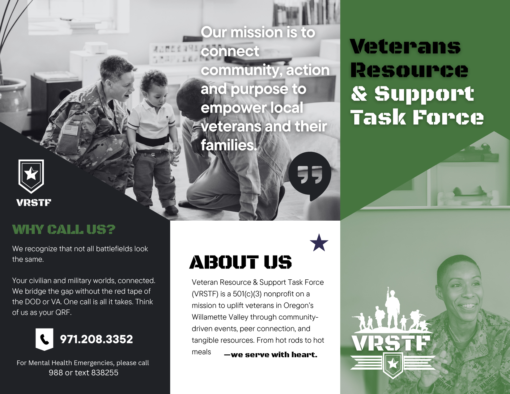 Exterior side of the VRSTF general brochure